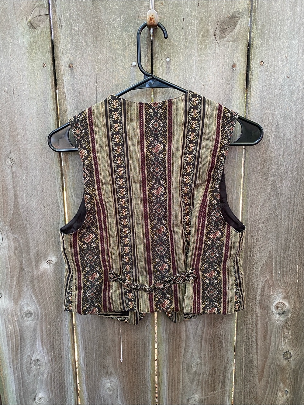 Vintage Liz Sport Petite Tapestry Boho Vest Floral Stripe 2P - Picture 5 of 10